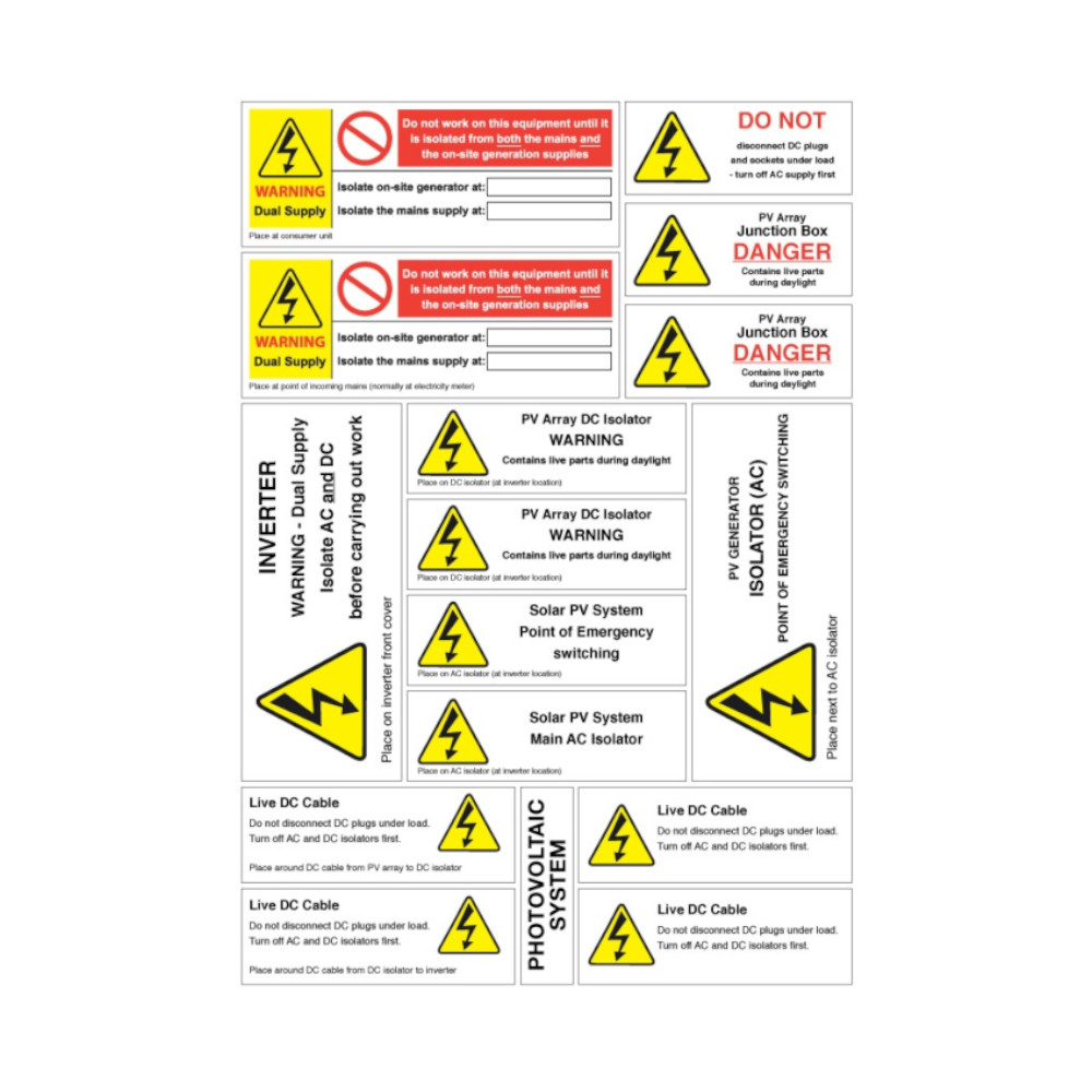 Warning Labels-AC and DC | Alternergy
